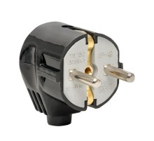 Вилка угловая усиленная с/з черная 16А 250В EKF Proxima EKF  AVY16-30-r  EKF