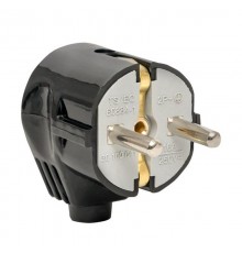 Вилка угловая усиленная с/з черная 16А 250В EKF Proxima EKF  AVY16-30-r  EKF