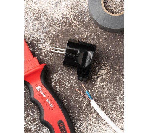 Вилка угловая усиленная с/з черная 16А 250В EKF Proxima EKF  AVY16-30-r  EKF