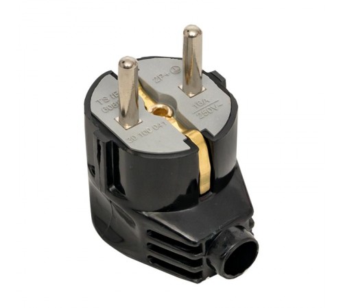 Вилка угловая усиленная с/з черная 16А 250В EKF Proxima EKF  AVY16-30-r  EKF