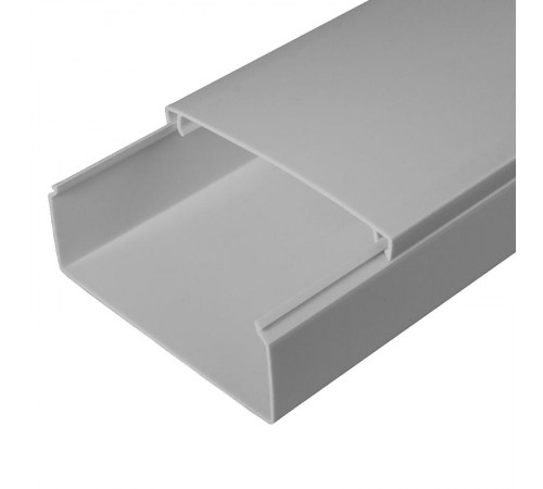 Кабель-канал серый RAL 7035 100х40 (24м/уп) 2-й замок в п/э 2-й замок в п/э   PR03.0081  ПРОМРУКАВ