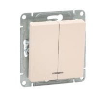 Механизм выключателя, двухклавишный, с подсветкой, кремовый Эпика  UP1-SWI-24 EKF