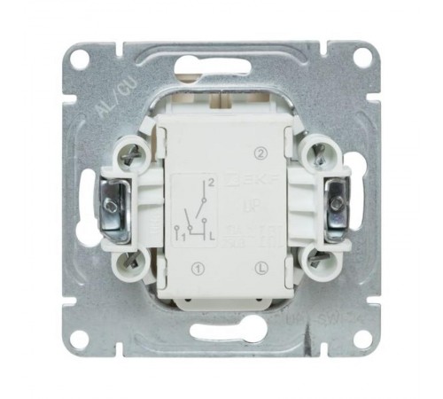 Механизм выключателя, двухклавишный, с подсветкой, кремовый Эпика  UP1-SWI-24 EKF