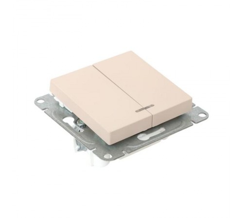 Механизм выключателя, двухклавишный, с подсветкой, кремовый Эпика  UP1-SWI-24 EKF