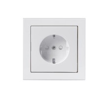 Розетка Shuko 16А 230В, в комплекте с рамкой, Impressivo, белый  20EUJ-84   2TKA003848G1  ABB