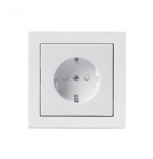 Розетка Shuko 16А 230В, в комплекте с рамкой, Impressivo, белый  20EUJ-84   2TKA003848G1  ABB