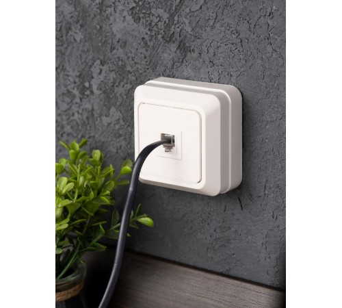 Розетка Phone 1-мест. бел. Рим EKF PROxima  ENT01-034-10  EKF