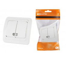 Выключатель 2-кл. с подсветкой 10А белый "Валдай"   SQ1804-0006  TDM