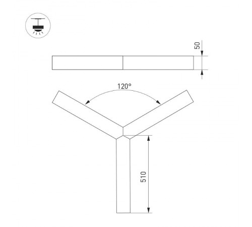 Светильник SP-RAYS-3-HANG-5050-510-35W Day4000 (RAL9005, 120 deg, 230V) IP33 1730lm (Arlight, Металл)  049207  Arlight