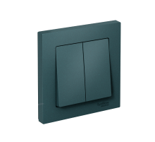 AtlasDesign Изумруд Выключатель 2-клавишный сх.5, 10АХ, (в сборе с рамкой)  ATN000852  SE