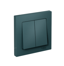 AtlasDesign Изумруд Выключатель 2-клавишный сх.5, 10АХ, (в сборе с рамкой)  ATN000852  SE