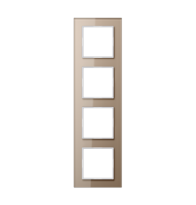 Рамка для вертикальной и горизонтальной установки, 4 поста; стекло; шампань; A CREATION  AC584GLCH  Jung