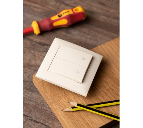 Валенсия выключатель 2-кл. 10А кремовый проходной EKF PROxima   EWV10-027-20   EKF