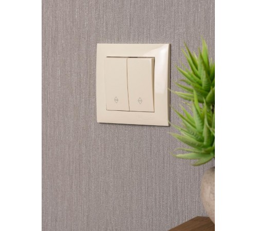 Валенсия выключатель 2-кл. 10А кремовый проходной EKF PROxima   EWV10-027-20   EKF