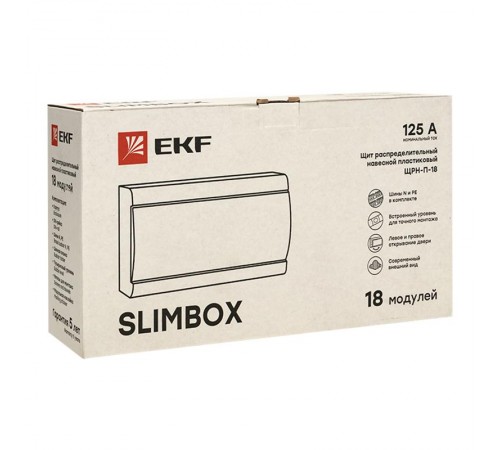 Щит распределительный навесной ЩРН-П-18 "SlimBox" белая дверца IP41 PROxima  sb-n-18w  EKF