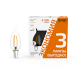 Лампа светодиодная   Basic Filament Свеча на ветру 5,5W 510lm 2700К Е14 LED (3 лампы в упаковке) 1/20  1041116T  Gauss