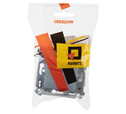 Розетка с крышкой в стену, 2P+E, с з/ш, "Avanti", "Закаленная сталь"  4404013  DKC