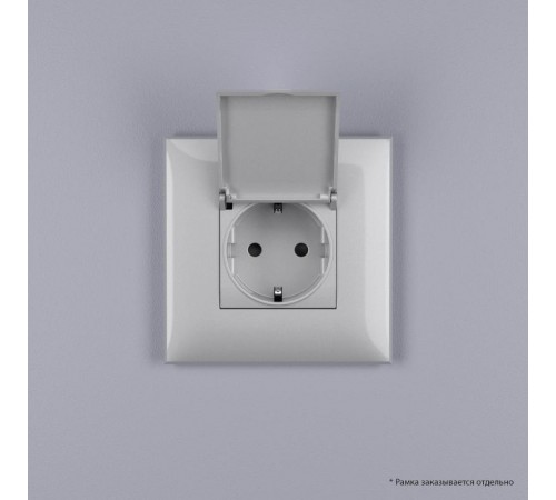 Розетка с крышкой в стену, 2P+E, с з/ш, "Avanti", "Закаленная сталь"  4404013  DKC