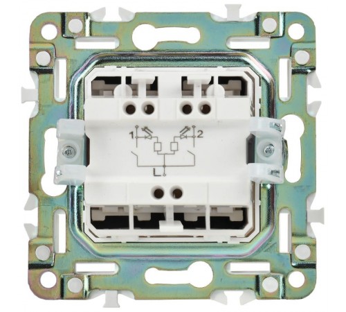 SKANDY Выключатель 2-клавишный проходной с индикацией 10А SK-V10Bl черный  SK-V22-1-10-K02  IEK