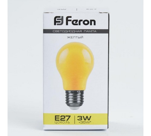 Лампа светодиодная для белт лайта LB-375 (3W) 230V E27 желтый A50  25921  FERON