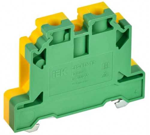 Колодка клеммная CTS-PEN земля 10мм2 желто-зеленая  YCT11-00-K52-010  IEK