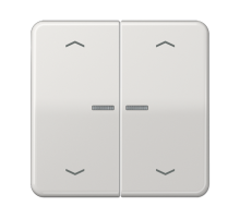 Клавиша для KNX кнопки, 2 группы с окошком и символами "стрелки"; дюропласт; светло-серый  CD102KO5PLG  Jung