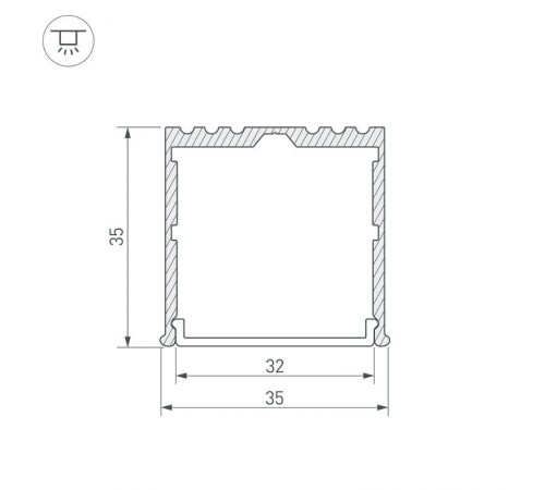 Профиль ARH-POWER-W35-2000 ANOD  016138  Arlight