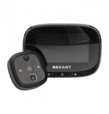 Видеоглазок дверной (DV-115) с цветным LCD-дисплеем 4.3" с функцией записи фото/видео по движению, встроенный звонок, ночной режим  45-1115  REXANT