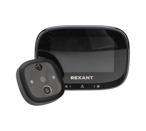 Видеоглазок дверной (DV-115) с цветным LCD-дисплеем 4.3" с функцией записи фото/видео по движению, встроенный звонок, ночной режим  45-1115  REXANT