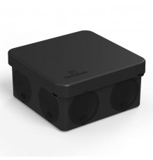 Коробка распределительная 80х80х40мм IP66 8 вводов черная для прямого монтажа двухкомпонентная безгалоген (HF) (132шт/кор)  60-0210-9005  Промрукав