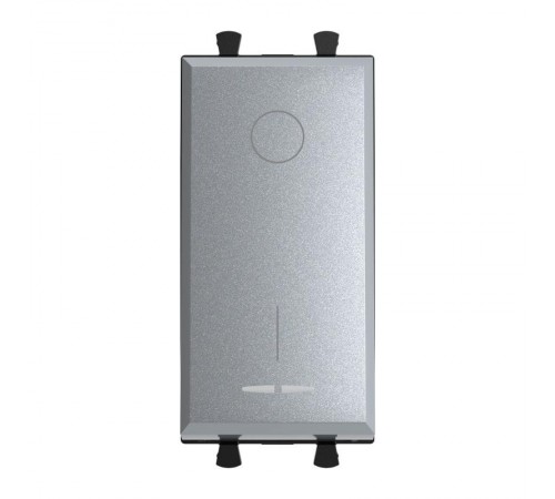 Выключатель двухполюсный одноклавишный модульный, "Avanti", "Закаленная сталь", 1 модуль  4404221  DKC