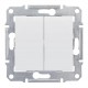 Sedna Белый Выключатель 2-клавишный 10А (сх.5)  SDN0300121  Schneider Electric