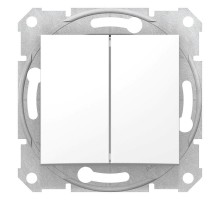 Sedna Белый Выключатель 2-клавишный 10А (сх.5)  SDN0300121  Schneider Electric