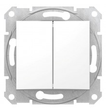 Sedna Белый Выключатель 2-клавишный 10А (сх.5)  SDN0300121  Schneider Electric