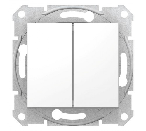 Sedna Белый Выключатель 2-клавишный 10А (сх.5)  SDN0300121  Schneider Electric