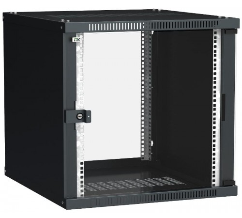 Шкаф LINEA WE 12U 600x650мм дверь стекло черный  LWE5-12U67-GF  ITK