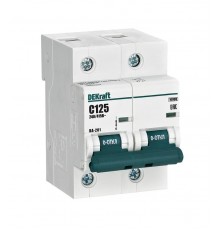 Выключатель автоматический двухполюсный ВА-201 2Р 125А характеристика С 10кА  13026DEK  DEKraft