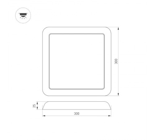Светильник CL-FIOKK-S300x300-25W Day4000-MIX (WH, 120 deg, 230V)  034472 Arlight