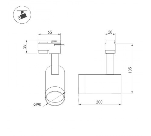 Светильник LGD-GERA-2TR-R90-30W Day4000 (BK, 24 deg, 230V) (Arlight, IP20 Металл, 5 лет)  025949(1)  Arlight