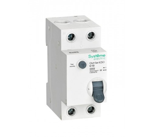 Выключатель автоматический дифференциального тока 1P+N 10A C 6kA 30мА Тип-А City9  C9D65610 Systeme Electric