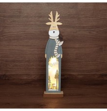 Деревянная фигурка с подсветкой Рождественский олень 11х5х47 см  504-007  NEON-NIGHT
