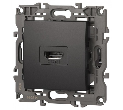 14-3114-05 Розетка HDMI, IP20, Эра Elegance, антрацит  Б0034336  ЭРА