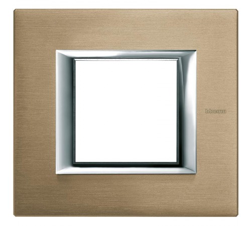 Axolute декоративные накладки прямоугольной формы, алюминий, титан, на 2 модуля  HA4802NX  Legrand
