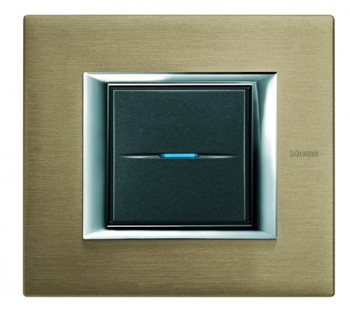 Axolute декоративные накладки прямоугольной формы, алюминий, титан, на 2 модуля  HA4802NX  Legrand