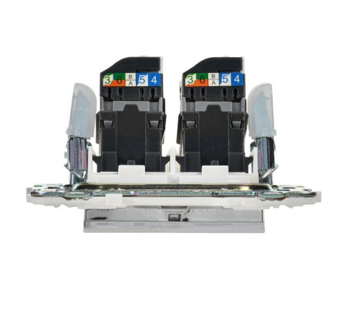 SKANDY Розетка компьютерная 2-местная RJ45 кат.5E SK-K03N никель  SK-K20-1-K50  IEK