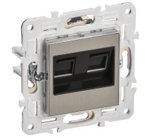 SKANDY Розетка компьютерная 2-местная RJ45 кат.6 SK-K04N никель  SK-K20-2-K50  IEK