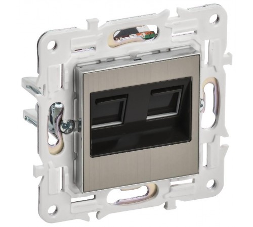SKANDY Розетка компьютерная 2-местная RJ45 кат.6 SK-K04N никель  SK-K20-2-K50  IEK