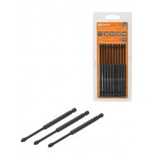 Набор бит PH2x125, односторонних, сталь S2, Е 1/4", намагниченные, торсионные, 10 шт., "Алмаз"   SQ1019-0451  TDM