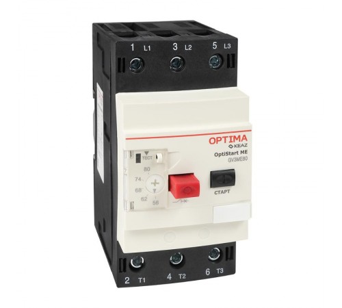 Выключатель автоматический OptiStart ME GV3ME80 с уставкой расцепителя 56,0-80,0A  354824  КЭАЗ