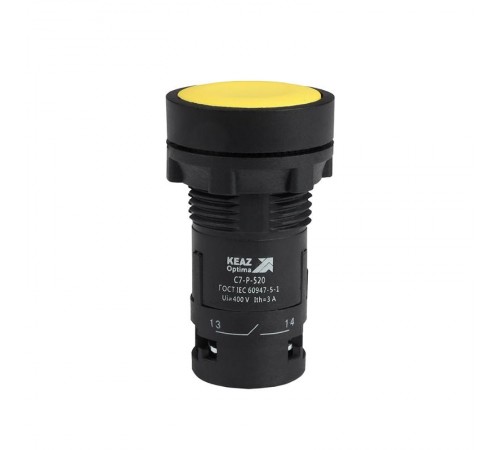 Кнопка OptiSignal Compact D22 C7-P-520 желтая 2НО XB7NA53  362029  КЭАЗ